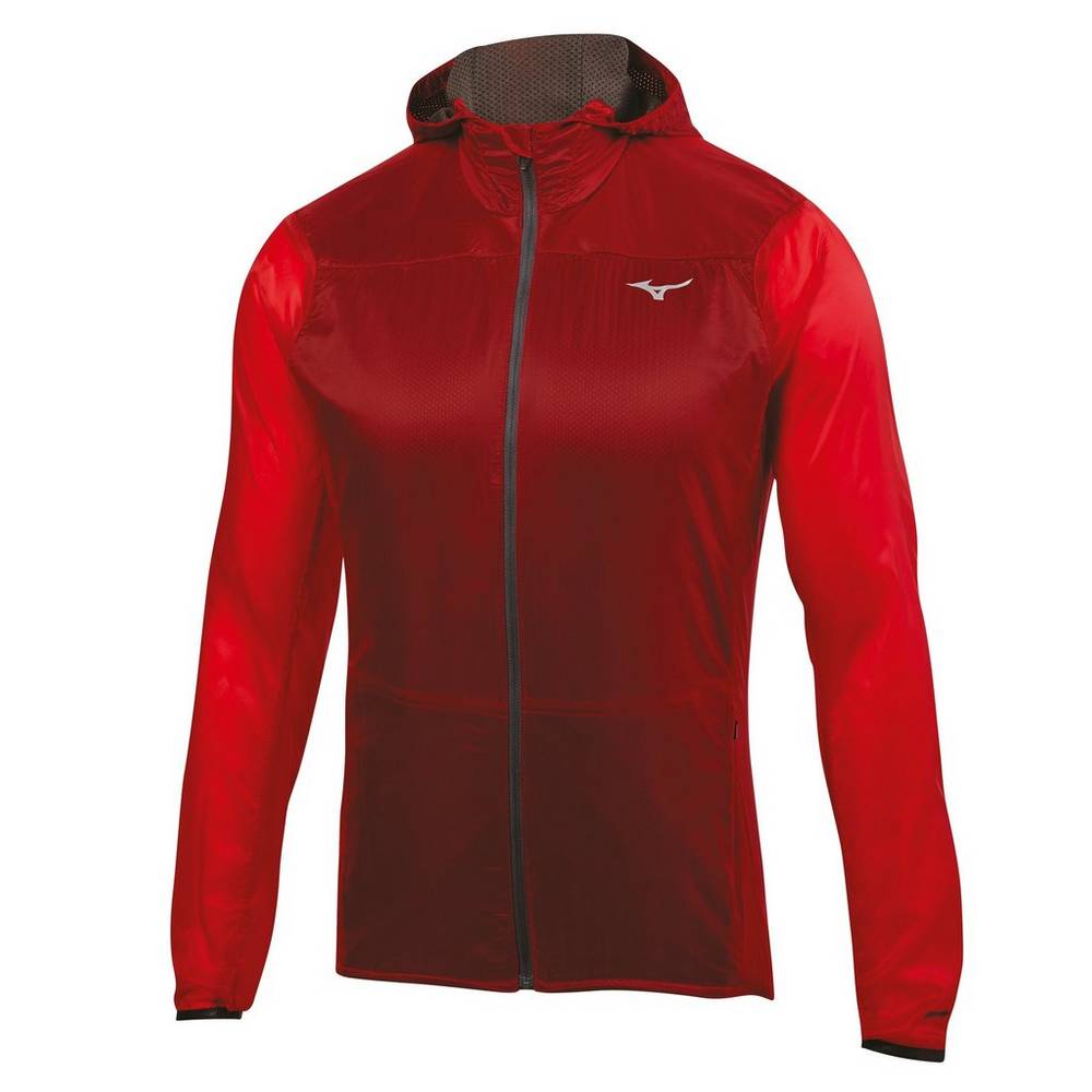 Mens Mizuno Breath Thermo Hoody Jacket Red Philippines (NIDPLQ851)